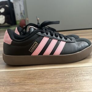 Adidas VL Court 3.0 Women’s Sneakers Size 6 Core Black Pink Gold Metallic ID9071